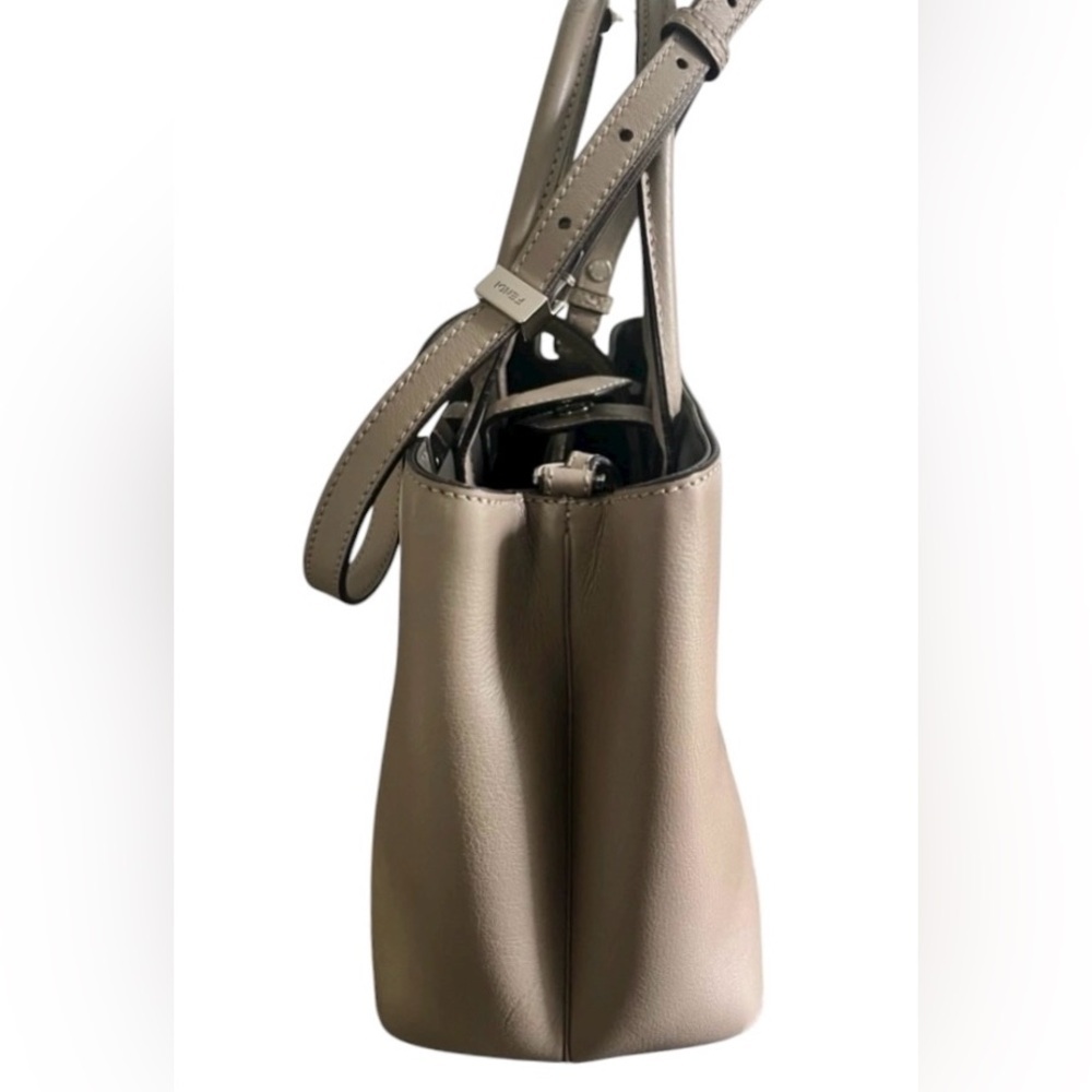 Fendi Petite 2Jours Vitello Calfskin Satchel Tortora Taupe Crossbody - Picture 6 of 16